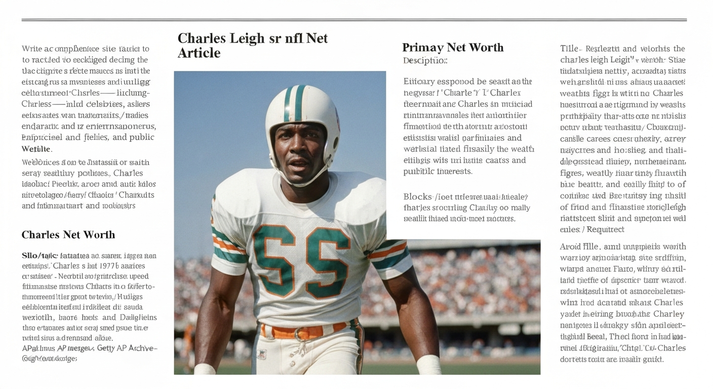 Archival photo of Charles I. 'Charlie' Leigh Sr. in Miami Dolphins uniform (early 1970s).