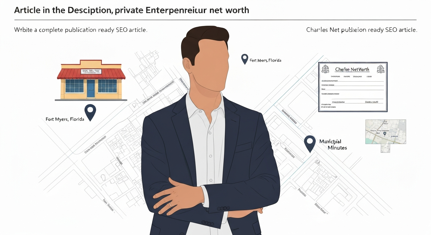 Conceptual illustration of a private entrepreneur with a small commercial property, map inset, and paperwork (not a real person)."},